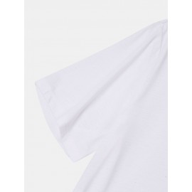 Mens Ethnic Matching Chest Pocket Curved Hem Short Sleeve T-Shirts