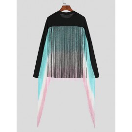 Mens Swing Fringe Long Sleeve T-Shirt