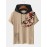 Mens Plum Bossom Character Print Contrast Short Sleeve Hooded T-Shirts