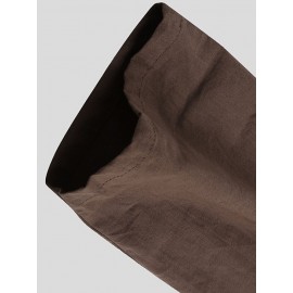 Men Cotton Middle Robe Solid Long Sleeve Hooded T-Shirt