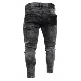 Gray Distressed Slim-fit Men's Jeans