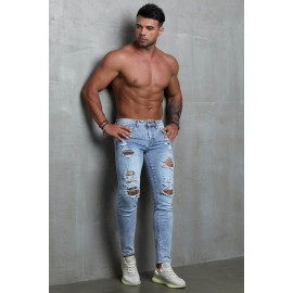 Men Ripped Slim Fit Skinny Jeans