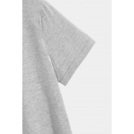 Gray Men's Crew Neck T-shirt with Leopard Letters Print