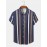 Mens Vertical Striped Button Up Casual Short Sleeve Shirts